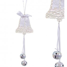 Colgante Campana Cascabeles Plástico 20 Cm Con Lazo
