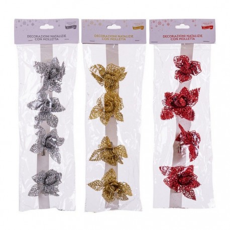 Flores Glitter Plástico 8 Cm