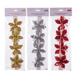 Flores Glitter Plástico 9 Cm Flores Glitter Plástico 9 Cm