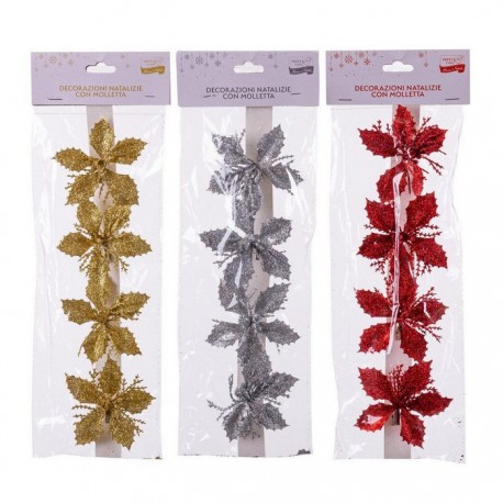 Flores Glitter Plástico 9 Cm