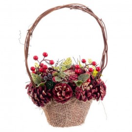 Cesta Asas Piñas Acebo 21 X 21 X 30 Cm
