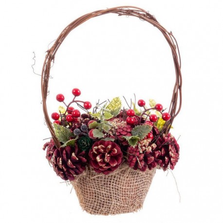 Cesta Asas Piñas Acebo 21 X 21 X 30 Cm