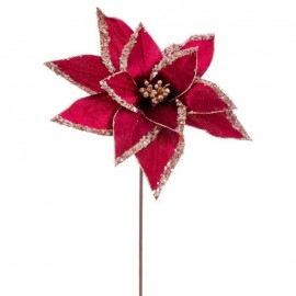 Poinsettia Tejido Burdeos 50 X 30 Cm Poinsettia Tejido Burdeos 50 X 30 Cm