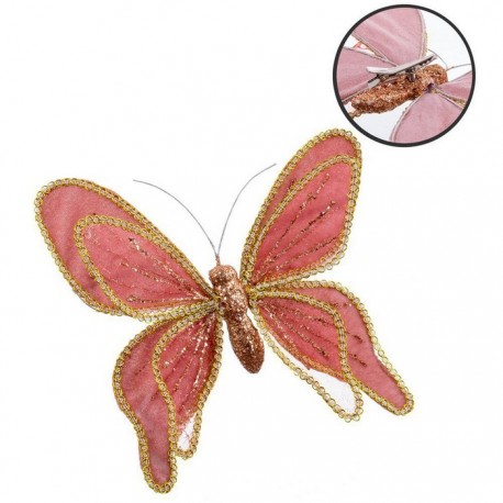 Mariposa Clip Tejido Rosa 20 X 17 X 3 Cm