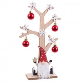 Peana Papa Noel Bolas Madera 16 X 30 Cm