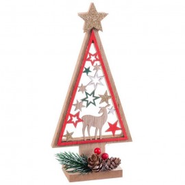 Peana Árbol Estrellas Madera 9 X 4 X 19 Cm