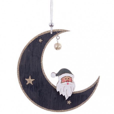 Colgante Luna Papa Noel 26 X 14 X 5 Cm