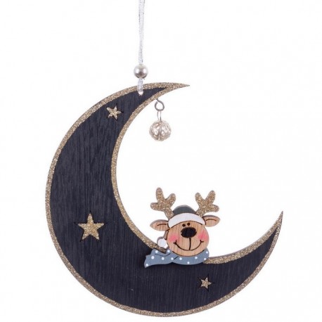 Colgante Luna Ciervo 26 X 14 X 5 Cm