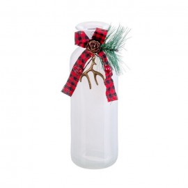 Botella Con Lazo Vidrio Blanco 5,50 X 16,50 Cm Botella Con Lazo Vidrio Blanco 5,50 X 16,50 Cm