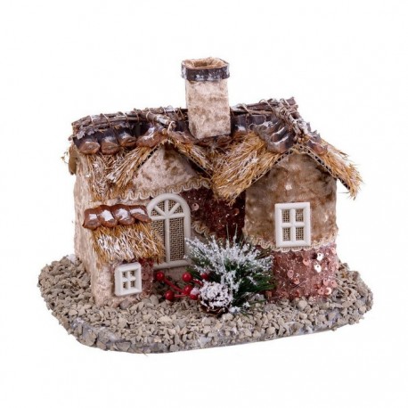 Casa Con Luz Polyfoam 18 X 22 X 15 Cm
