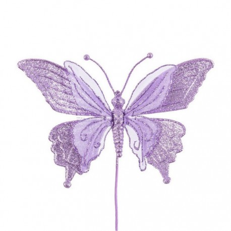Pick Mariposa Tejido Lavanda 10 Cm
