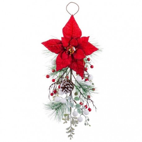 Colgante Puerta 1 Poinsettia 60 Cm