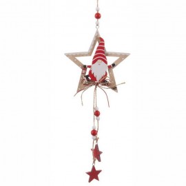 Colgante Estrella Papa Noel Madera 37 X 10 X 0,70 Cm