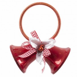 Colgante 2 Campanas Rojo 12 X 6,50 X 14 Cm