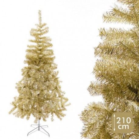 Árbol Espumillón 825 Ramas Oro 210 Cm