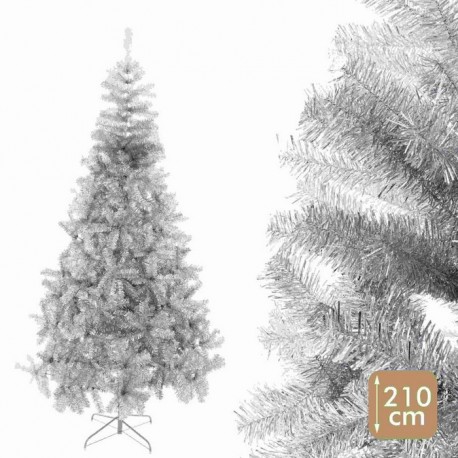 Árbol Espumillón 820 Ramas Plata 210 Cm