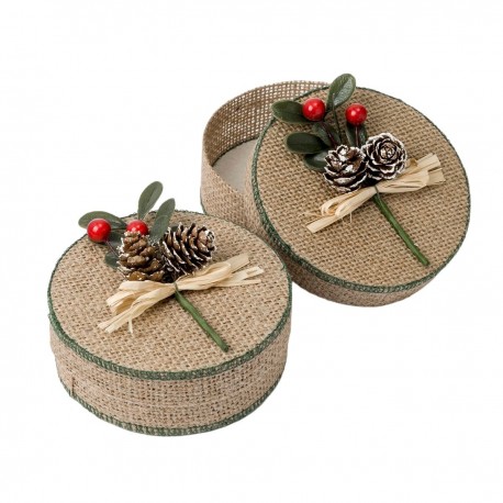 Estuchería Hecha en yute para Navidad 6x10x10cm