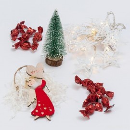 Pack regalo para Navidad de caja de madera con diseño de copos de nieve 23x17x8cm Pack regalo para Navidad de caja de madera con diseño de copos de nieve 23x17x8cm