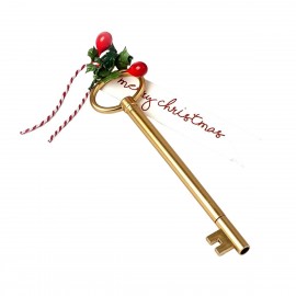 Rotulador en forma de llave dorada decorado para regalar 17,5x5x1cm
