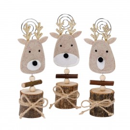 Portafoto reno navideño con tronco natural Medidas 15,5cm Portafoto reno navideño con tronco natural Medidas 15,5cm