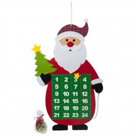 Calendario de adviento de fieltro Papa Noel con 24 caramelos minifruits 52x71cm
