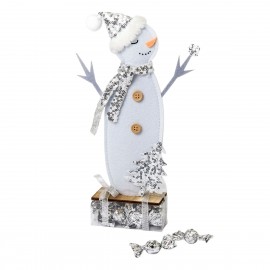 Muñeco de nieve con lentejuelas 27cm 12 crockis