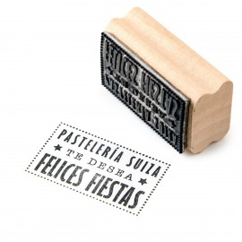 Sello personalizado Te desea Felices Fiestas 5,5x3cm