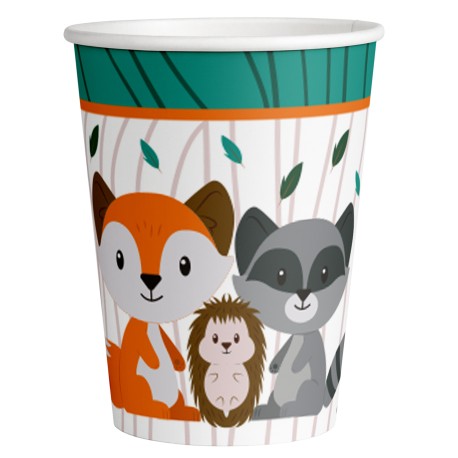 8 Vasos Animalitos del Bosque