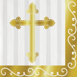 16 Servilletas Cruz Oro 33 cm 16 Servilletas Cruz Oro 33 cm