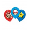 6 Globos Super Mario Bros de Látex 27 cm