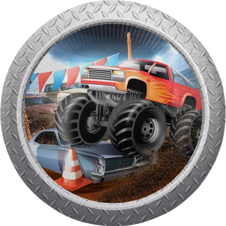 8 Platos Monster Truck 23 cm