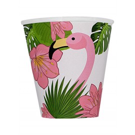8 Vasos Tropical Flamingos