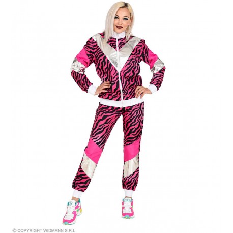Disfraz de Traje De Concha De Tigre Rosa De Los 80