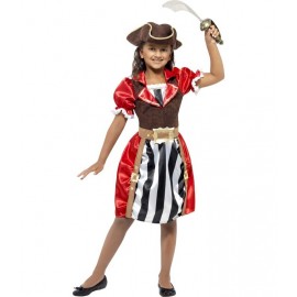 Disfraz De Capitán Pirata De Girls Rojo