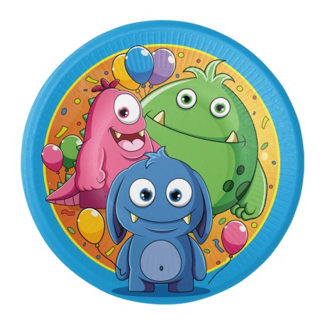 8 Platos Monstruitos 18 cm