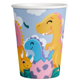 8 Vasos Dinosaurios de Papel