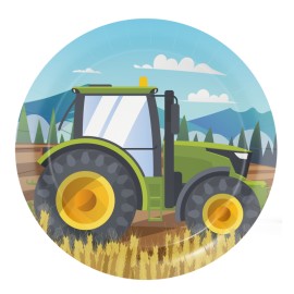 8 Platos Tractor 18 cm