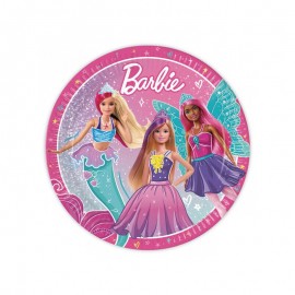 8 Platos Barbie de Cartón 23 cm