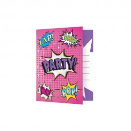 8 Invitaciones Superhero Girl 8 Invitaciones Superhero Girl