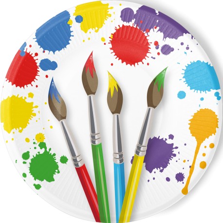 8 Platos Fiesta Pintura 23 cm