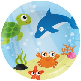 8 Platos Animales Marinos 22 cm