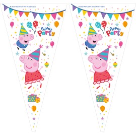 100 Bolsas Cono Peppa Pig 20 X 40 cm 100 Bolsas Cono Peppa Pig 20 X 40 cm
