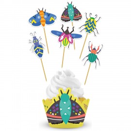12 Toppers con Envoltorios de Cupcakes Insectos 12 Toppers con Envoltorios de Cupcakes Insectos