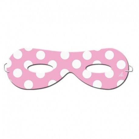 6 Antifaces Lunares Rosa Claro