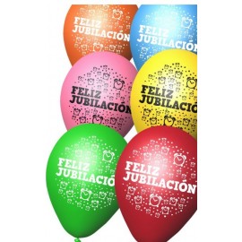 6 Globos Feliz Jubilación 23 cm 6 Globos Feliz Jubilación 23 cm