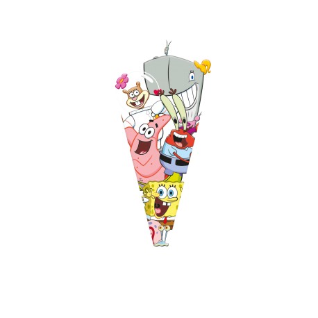 100 Bolsas Cono Bob Esponja 20 X 40 cm