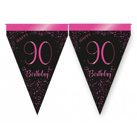 Banderin Elegant Pink 90 Años