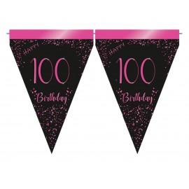 Banderin Elegant Pink 100 Años Banderin Elegant Pink 100 Años