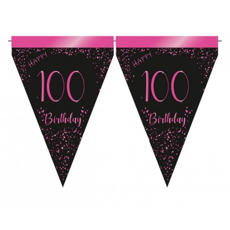 Banderin Elegant Pink 100 Años