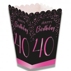 Caja Palomitas Elegant Pink 40 Años Caja Palomitas Elegant Pink 40 Años